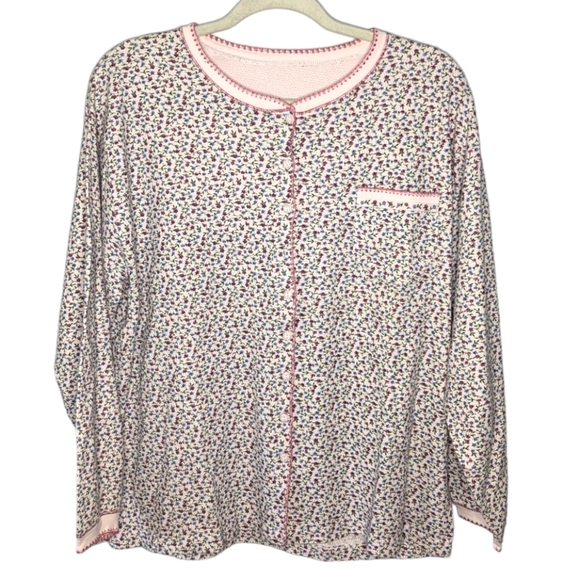 Y2K Vintage Earth Angels Sleep Pajama Grandma Shirt Size Woman's Medium - Picture 1 of 5